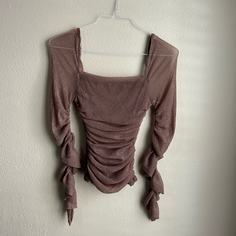 SHEIN Purple Ruched Fitted Bodysuit - Picture 2 of 5